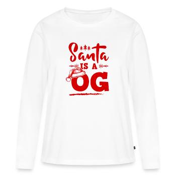 Santa is a OG - Women's Premium Organic Long Sleeve Shirt - white - Front - Julia (174cm)