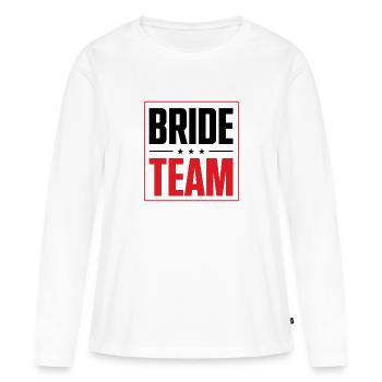 Équipe de la mariée - T-shirt manches longues Premium bio Femme - blanc - Devant - Julia (174cm)