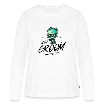 Team Groom Wedding Skeleton - T-shirt manches longues Premium bio Femme - blanc - Devant - Julia (174cm)