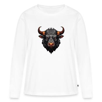 Taureau Portrait Taureau - T-shirt manches longues Premium bio Femme - blanc - Devant - Julia (174cm)