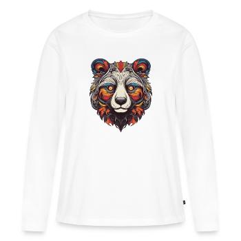 Panda Portrait - Frauen Premium Bio Langarmshirt - Weiß - Vorne - Julia (174cm)
