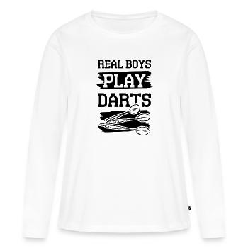 dart jungs - Frauen Premium Bio Langarmshirt - Weiß - Vorne - Julia (174cm)
