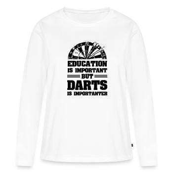 bildung dart - Frauen Premium Bio Langarmshirt - Weiß - Vorne - Julia (174cm)