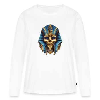 Pharaoh's Skull - Women's Premium Organic Long Sleeve Shirt - white - Front - Julia (174cm)