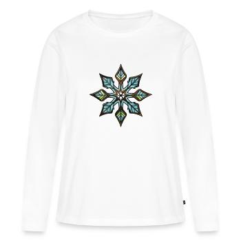 Frost Symbol Star Winter Snow - Women's Premium Organic Long Sleeve Shirt - white - Front - Julia (174cm)