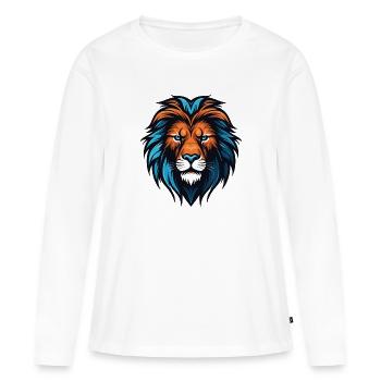 Tête de lion - T-shirt manches longues Premium bio Femme - blanc - Devant - Julia (174cm)