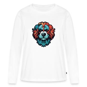 Poodle Dog Head - Women's Premium Organic Long Sleeve Shirt - white - Front - Julia (174cm)
