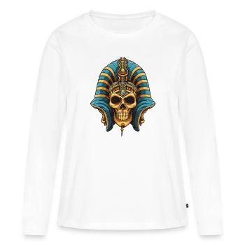 Pharaoh's Skull - Women's Premium Organic Long Sleeve Shirt - white - Front - Julia (174cm)