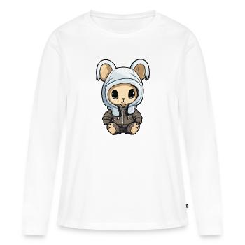 Bande dessinée de bébé animal lapin - T-shirt manches longues Premium bio Femme - blanc - Devant - Julia (174cm)