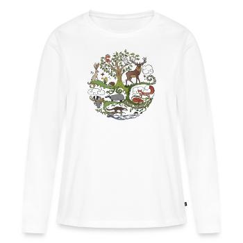 Born To Roam Wild - Women's Premium Organic Long Sleeve Shirt - white - Front - Julia (174cm)