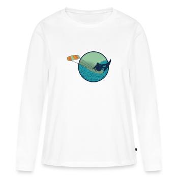 Kitesurfer shirts and gifts with kite boarding - Women's Premium Organic Long Sleeve Shirt - white - Front - Julia (174cm)