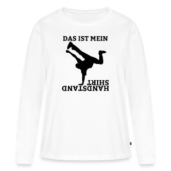 Handstand Sportlehrer Gymnastik Bodenturnen Turner - Frauen Premium Bio Langarmshirt - Weiß - Vorne - Julia (174cm)