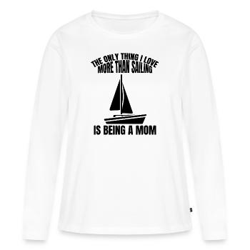 Segeln Mama Seglerin Segel Mutter Segelsport Boot - Frauen Premium Bio Langarmshirt - Weiß - Vorne - Julia (174cm)