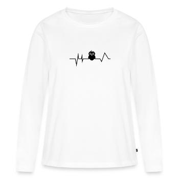 Eule Waldbewohner Eulen - Frauen Premium Bio Langarmshirt - Weiß - Vorne - Julia (174cm)