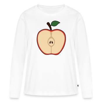 Apfel - Frauen Premium Bio Langarmshirt - Weiß - Vorne - Julia (174cm)
