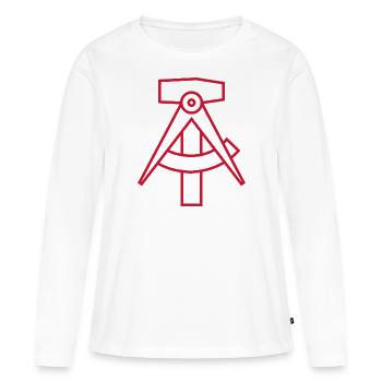 Hammer und Zirkel Emblem - Frauen Premium Bio Langarmshirt - Weiß - Vorne - Julia (174cm)