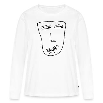 The smiling observer - Women's Premium Organic Long Sleeve Shirt - white - Front - Julia (174cm)