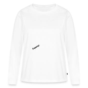 Experte! - Frauen Premium Bio Langarmshirt - Weiß - Vorne - Julia (174cm)