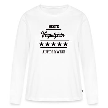 Verputzerin Stuckateurin Chefin Verputzer Frau - Frauen Premium Bio Langarmshirt - Weiß - Vorne - Julia (174cm)