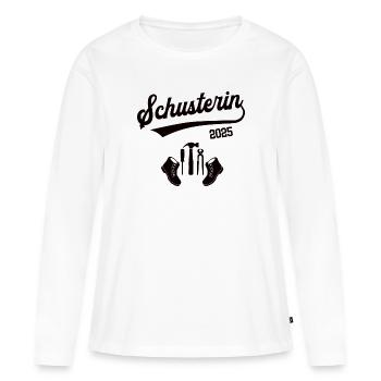 Schusterin 2025 Beruf Schuhmacherin Ausbildung 25 - Frauen Premium Bio Langarmshirt - Weiß - Vorne - Julia (174cm)