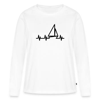 Segelboot Heartbeat Segelboot - Frauen Premium Bio Langarmshirt - Weiß - Vorne - Julia (174cm)