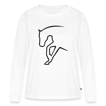 6061912 121501634 sliding stop - Frauen Premium Bio Langarmshirt - Weiß - Vorne - Julia (174cm)