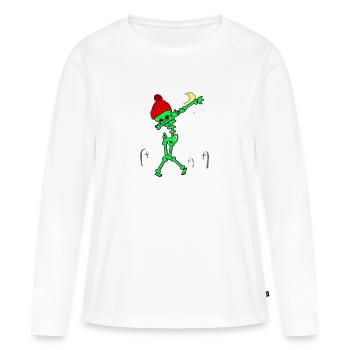 Squelette - T-shirt manches longues Premium bio Femme - blanc - Devant - Julia (174cm)