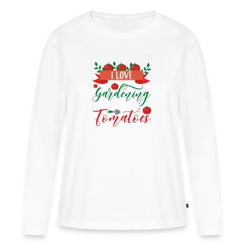 Gartenarbeit - Frauen Premium Bio Langarmshirt - Weiß - Vorne - Julia (174cm)