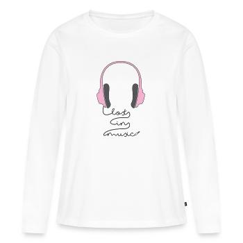 Lost in Music - Music - Gift - Singer - Sound - Women's Premium Organic Long Sleeve Shirt - white - Front - Julia (174cm)