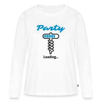 Party Loading... - Frauen Premium Bio Langarmshirt - Weiß - Vorne - Julia (174cm)