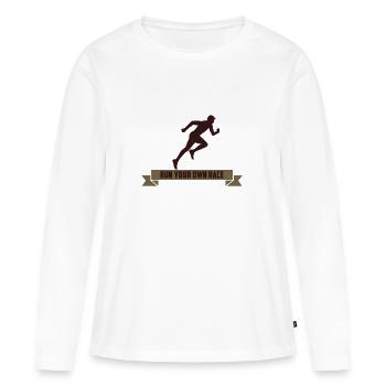 RUN VOTRE RACE PROPRE - T-shirt manches longues Premium bio Femme - blanc - Devant - Julia (174cm)