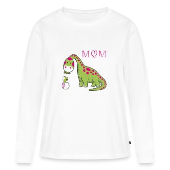 Dino Mutter Muttertag T-Shirt Mutter Tag Tee - Frauen Premium Bio Langarmshirt - Weiß - Vorne - Julia (174cm)