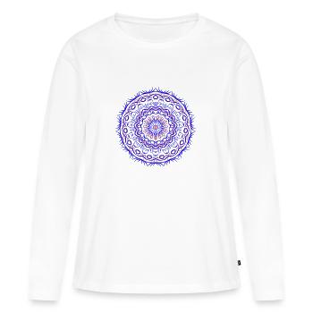 Mandala - T-shirt manches longues Premium bio Femme - blanc - Devant - Julia (174cm)