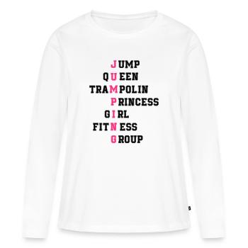 jumping trampolin girl jumpen jump Geschenk - Frauen Premium Bio Langarmshirt - Weiß - Vorne - Julia (174cm)