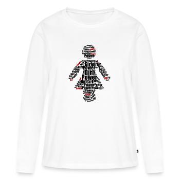 Fille puissante - T-shirt manches longues Premium bio Femme - blanc - Devant - Julia (174cm)