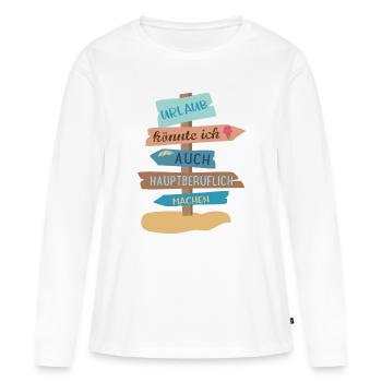 Urlaub - Frauen Premium Bio Langarmshirt - Weiß - Vorne - Julia (174cm)