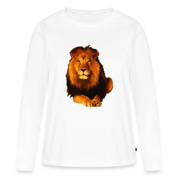 Lion - T-shirt manches longues Premium bio Femme - blanc - Devant - Julia (174cm)