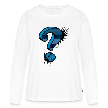 Un point d'interrogation graffiti - T-shirt manches longues Premium bio Femme - blanc - Devant - Julia (174cm)