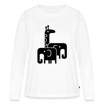 Tiere - Frauen Premium Bio Langarmshirt - Weiß - Vorne - Julia (174cm)