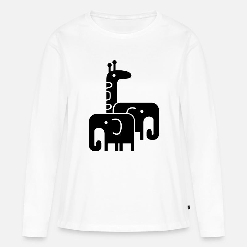Tiere - Frauen Premium Bio Langarmshirt - Weiß