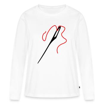 Needle and thread - Women's Premium Organic Long Sleeve Shirt - white - Front - Julia (174cm)