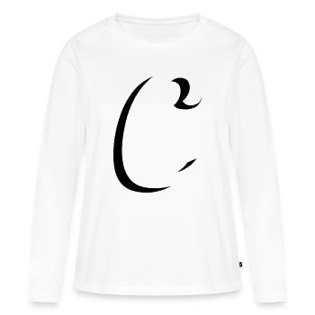 Lettre C, nom, la lettre C - T-shirt manches longues Premium bio Femme - blanc - Devant - Julia (174cm)