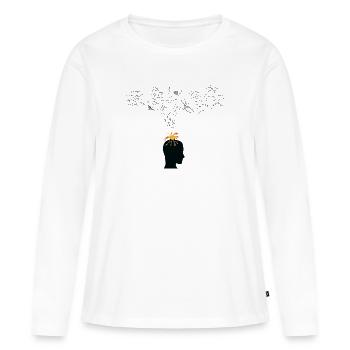 Tête intelligente Éruption volcanique avec formules - T-shirt manches longues Premium bio Femme - blanc - Devant - Julia (174cm)