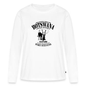 Botswana - Elefant - Frauen Premium Bio Langarmshirt - Weiß - Vorne - Julia (174cm)