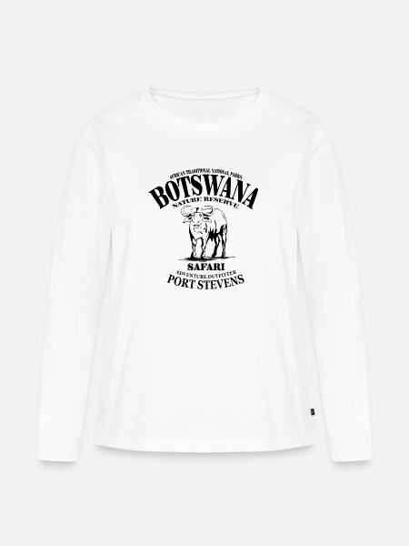 Botswana - Kaffern Büffel - Frauen Premium Bio Langarmshirt - Weiß