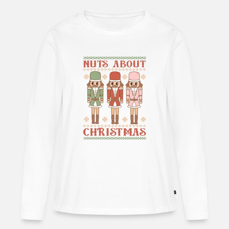Hässlicher Weihnachtspullover - Frauen Premium Bio Langarmshirt - Weiß