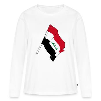 Drapeau de l’Irak - T-shirt manches longues Premium bio Femme - blanc - Devant - Julia (174cm)
