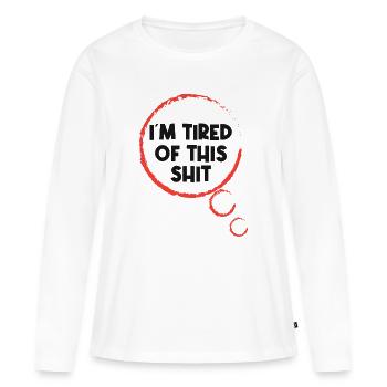 Je ne me soucie pas d’une déclaration - T-shirt manches longues Premium bio Femme - blanc - Devant - Julia (174cm)