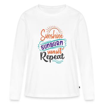 Soleil Coup De Soleil Coucher De Soleil Répéter - T-shirt manches longues Premium bio Femme - blanc - Devant - Julia (174cm)