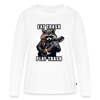 Metalhead Waschbär Gitarre - Frauen Premium Bio Langarmshirt - Weiß - Vorne - Julia (174cm)